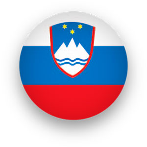 Slovenia Flag button round