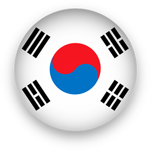 South Korean flag button round