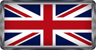 U K flag button rectangular