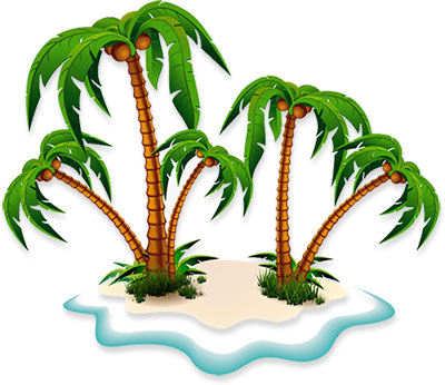 palm trees island
