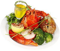 lobster dinner with vegetables