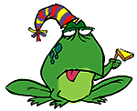 frog celebrating