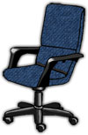 high back chair blue