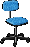 blue office chair