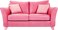 pink love seat