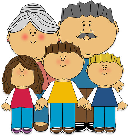 grandparents and grandchildren clipart