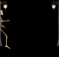 walking skeleton animated halloween background