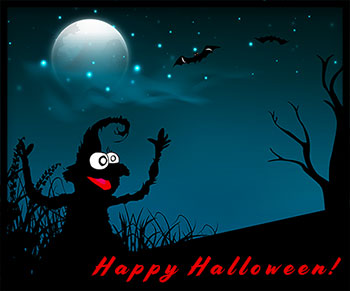 Happy Halloween night scene