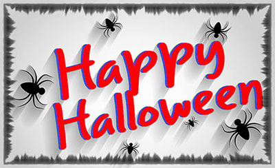Happy Halloween black spiders
