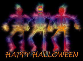 Happy Halloween walking ghosts