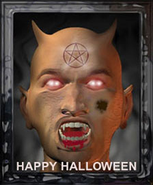 the devil with happy halloween