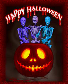 happy halloween skeletons