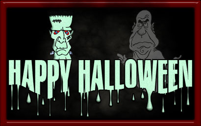 Happy Halloween Frankenstein and Ghost