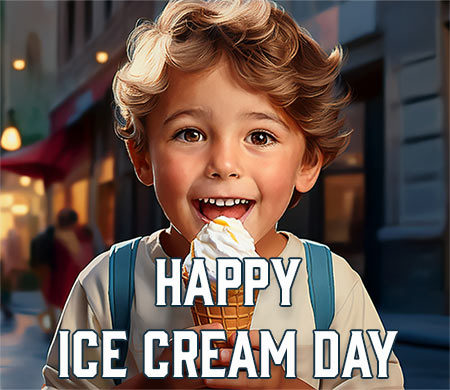 eating ice cream