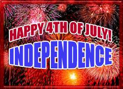 independence day with fireworks