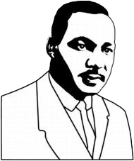 martin luther king clipart black and white