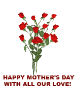 Happy Mother's Day Clipart with a dozen red roses