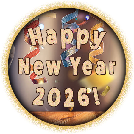 Happy New Year  with streamers