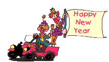 Happy New Year clown car animation