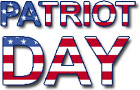 "Patriot Day" in red white and blue