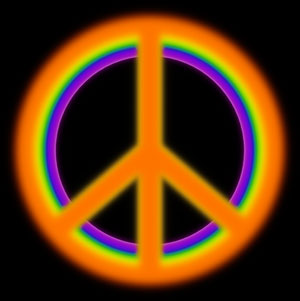 rainbow peace sign