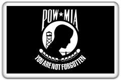 pow-mia flag with glass trim