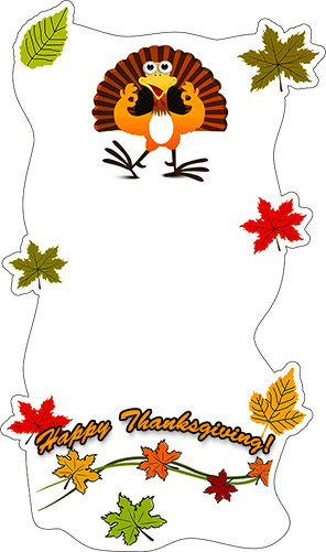 turkey and happy thanksgiving border