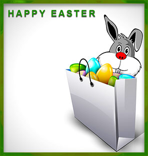 Easter bunny with eggs border