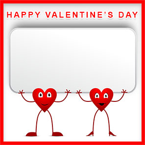 Happy Valentine's Day hearts border