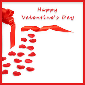 Happy Valentine's Day ribbon border