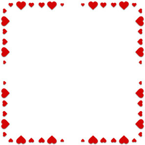 red hearts frame border