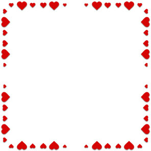 red hearts frame border