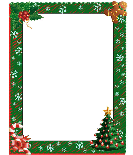 holly Christmas tree border