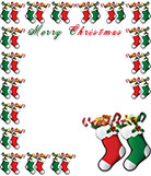 full Christmas stockings border