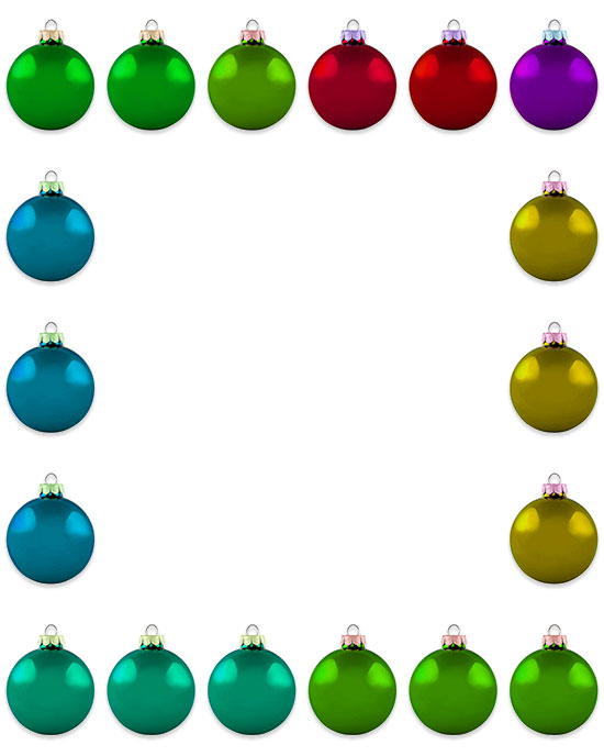 colorful ornaments border
