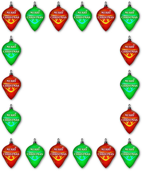 Merry Christmas ornaments border