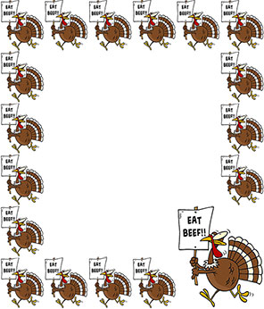 turkey eating pie clipart border