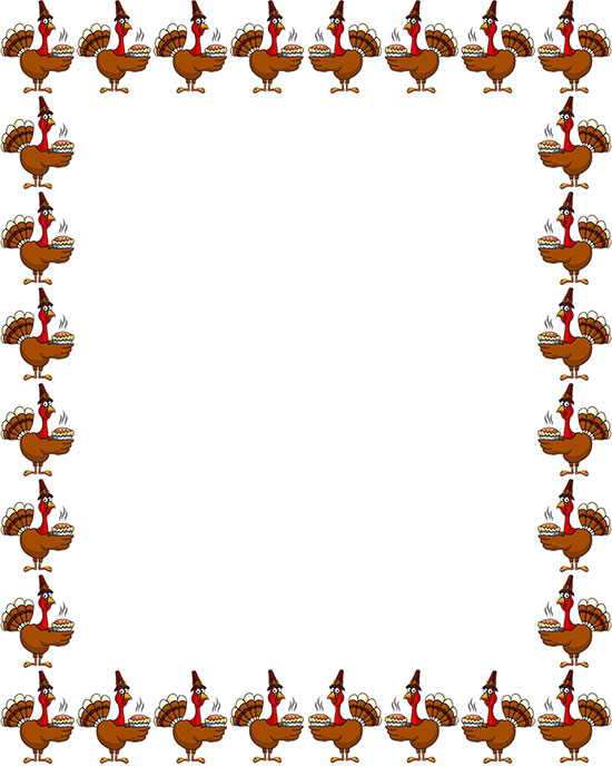 turkey eating pie clipart border