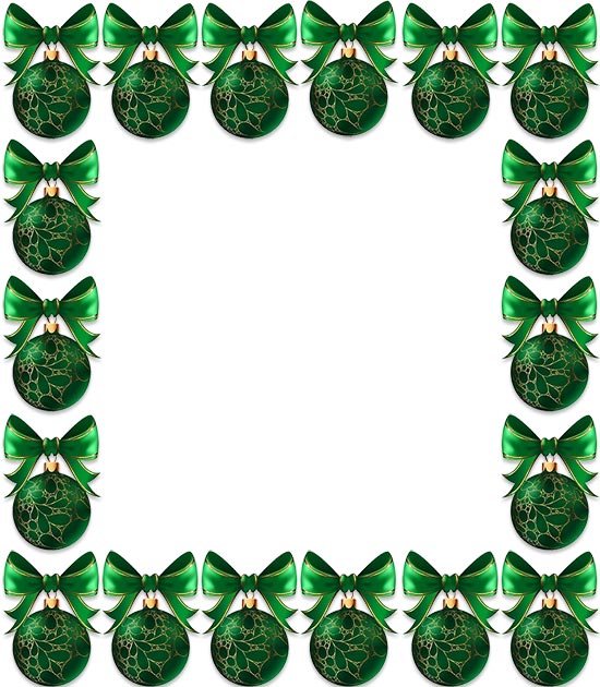 green Christmas ornaments