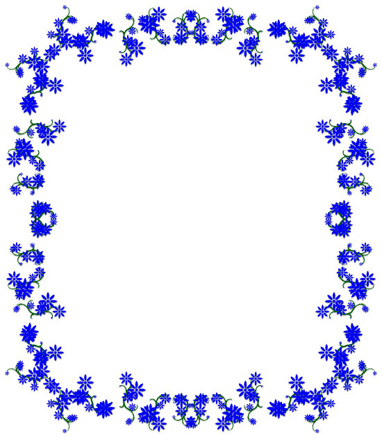 blue flower border