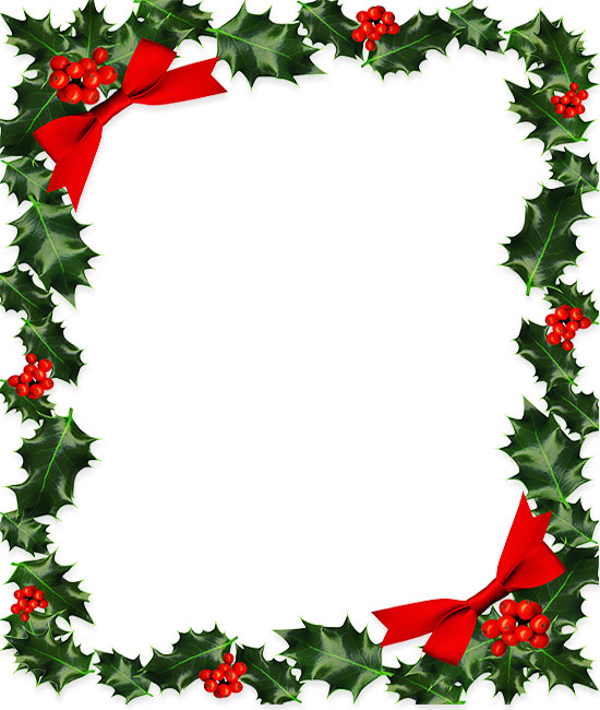 Christmas holly berries frame