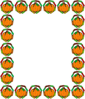wreath pumpkin border