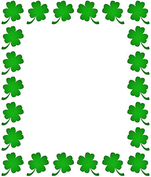 4 leaf clovers border frame