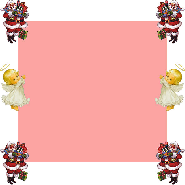 Santa and angel border