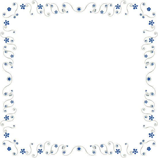 blue flower border