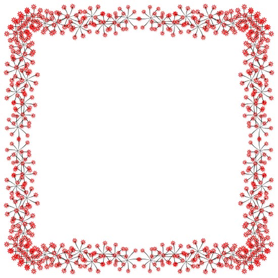 red flower border frame