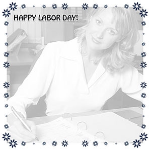 Happy Labor Day with office worker