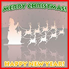 Santa, sleigh, reindeer