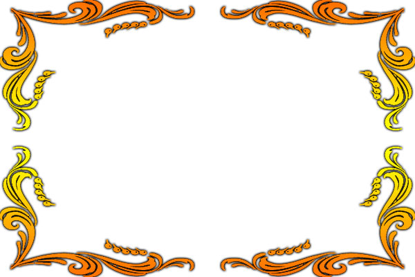 yellow and gold border with flower design