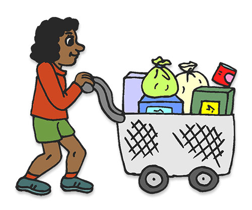 pushing cart